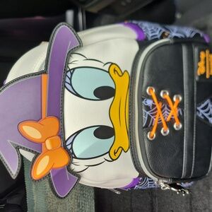 Disney Women's Backpack with Daizy Duck - Black, White, Purple, Orange